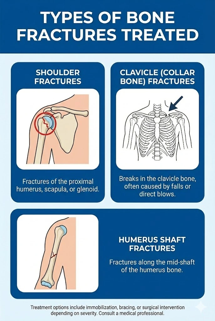 It Represents Types Of Bone Fractures Treated At Our Centre.
