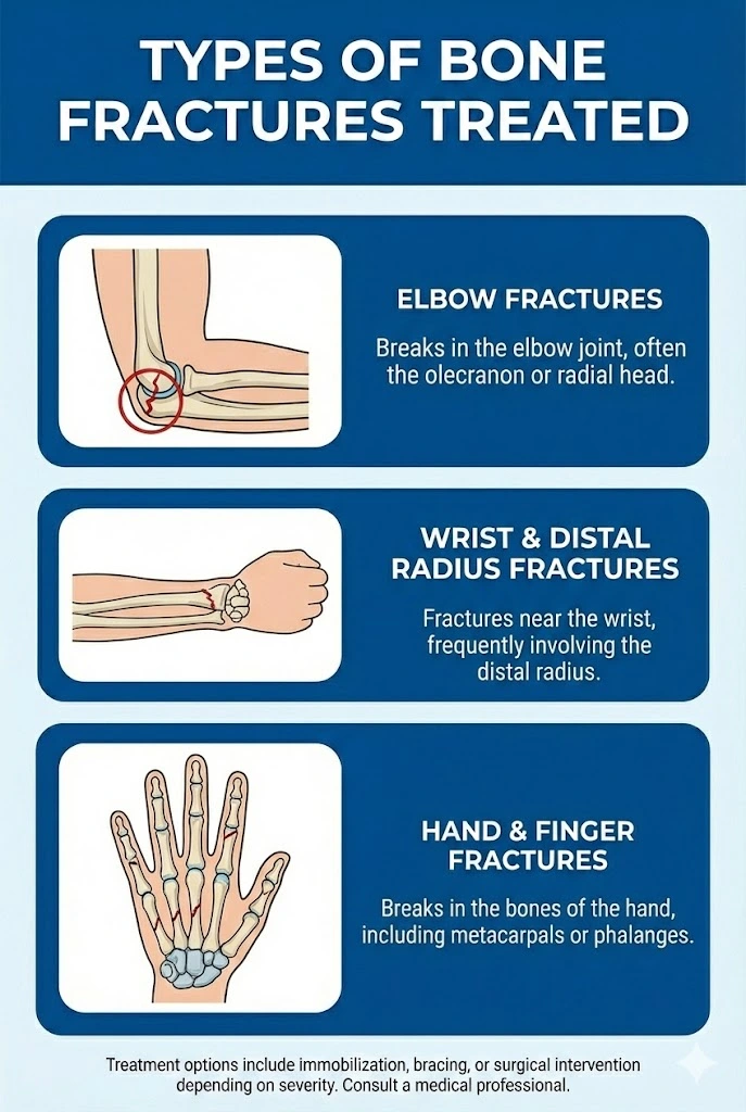 It Represents Types Of Bone Fractures Treated At Our Centre.